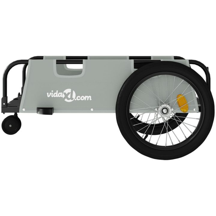 Cykelvagn grå och svart oxfordtyg och järn vidaXL 135 x 68 x 37 cm – bild 6