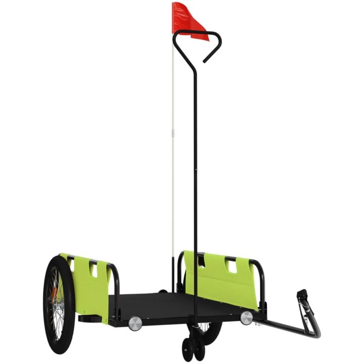 Cykelvagn grön och svart oxfordtyg och järn vidaXL 135 x 68 x 37 cm – bild 2