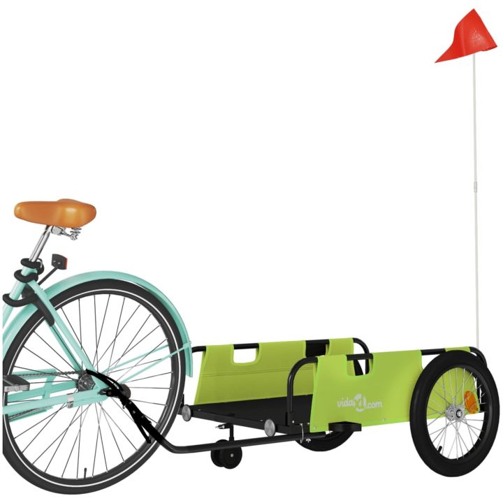 Cykelvagn grön och svart oxfordtyg och järn vidaXL 135 x 68 x 37 cm – bild 3