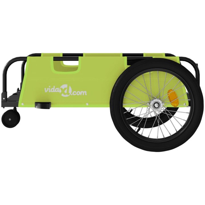 Cykelvagn grön och svart oxfordtyg och järn vidaXL 135 x 68 x 37 cm – bild 6
