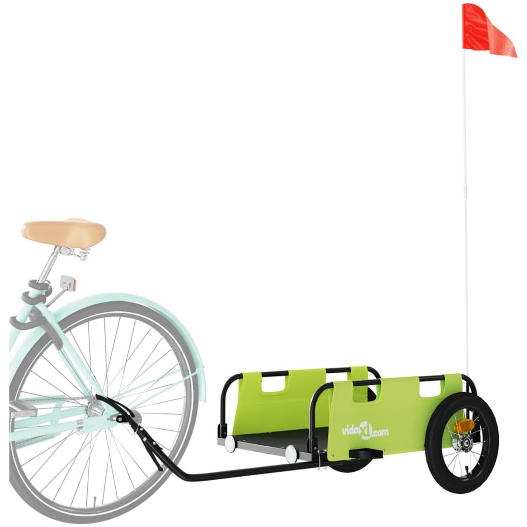 Cykelvagn grön oxfordtyg och järn vidaXL 122 x 53 x 33 cm – bild 3
