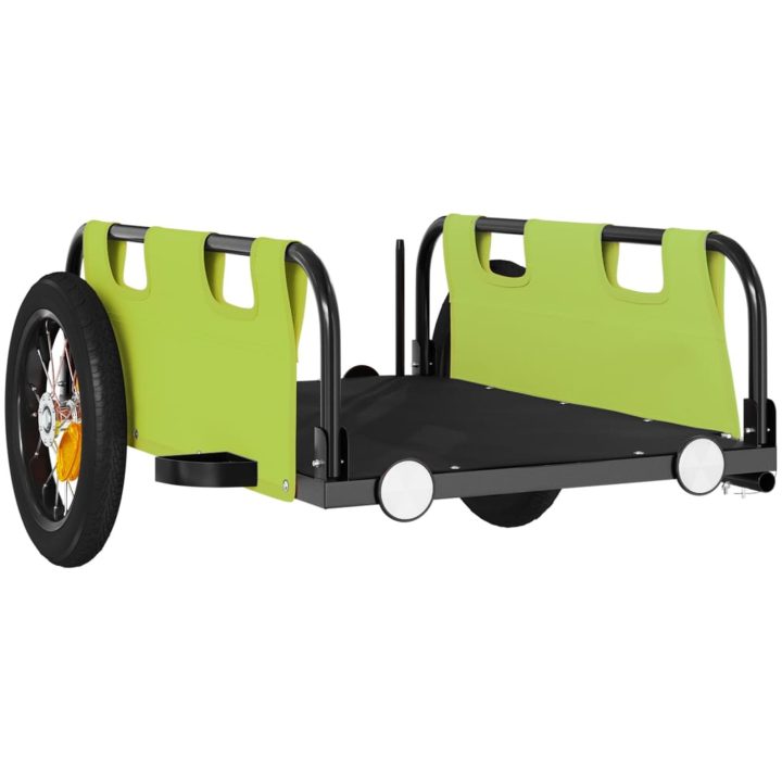 Cykelvagn grön oxfordtyg och järn vidaXL 122 x 53 x 33 cm – bild 4