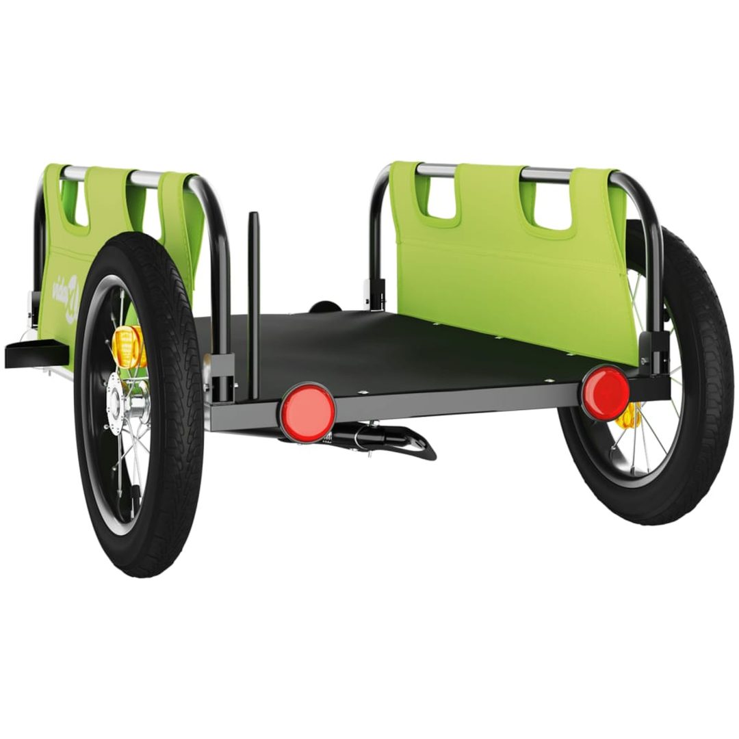 Cykelvagn grön oxfordtyg och järn vidaXL 122 x 53 x 33 cm – bild 7