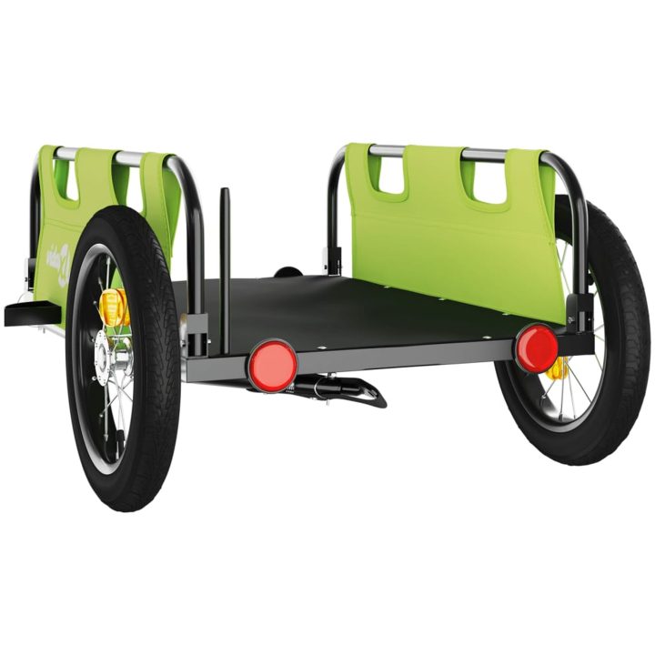 Cykelvagn grön oxfordtyg och järn vidaXL 122 x 53 x 33 cm – bild 7