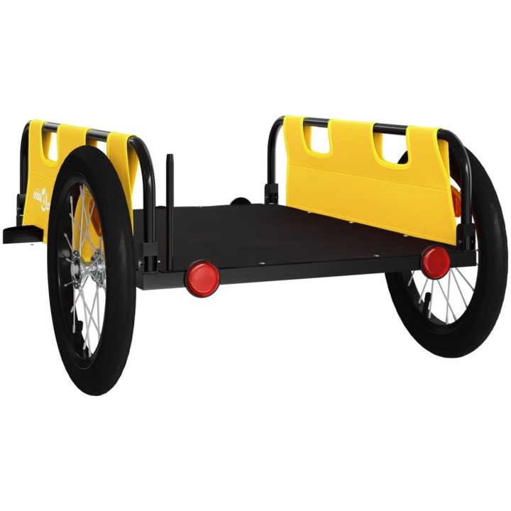 Cykelvagn gul oxfordtyg och järn vidaXL 124 x 64.5 x 36 cm – bild 7