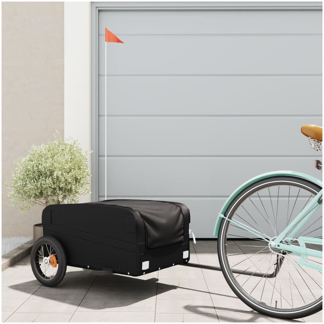 Cykelvagn svart 30 kg järn vidaXL 122 x 52.5 x 42.5 cm