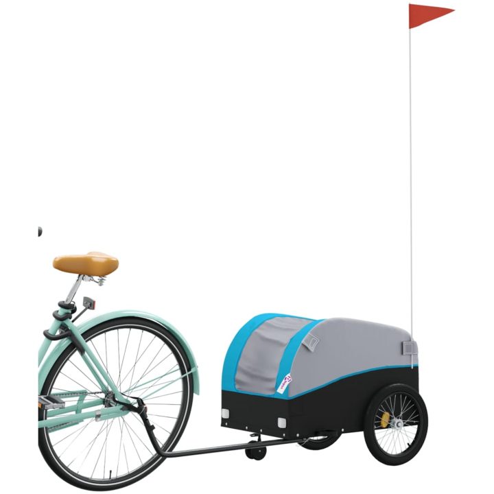Cykelvagn svart och blå 30 kg järn vidaXL 52 x 123 x 53 cm – bild 3