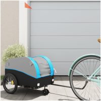 Cykelvagn svart och blå 30 kg järn vidaXL