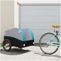 Cykelvagn svart och blå 45 kg järn vidaXL