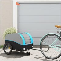 Cykelvagn svart och blå 45 kg järn vidaXL