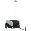 Cykelvagn svart och grå 30 kg järn vidaXL 122 x 52.5 x 42.5 cm – miniatyr 2