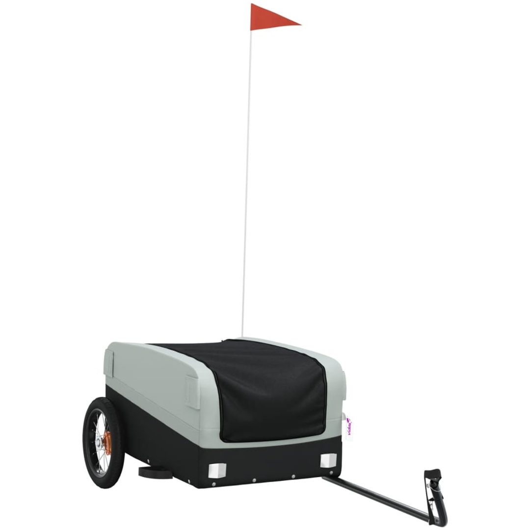 Cykelvagn svart och grå 30 kg järn vidaXL 122 x 52.5 x 42.5 cm – bild 2