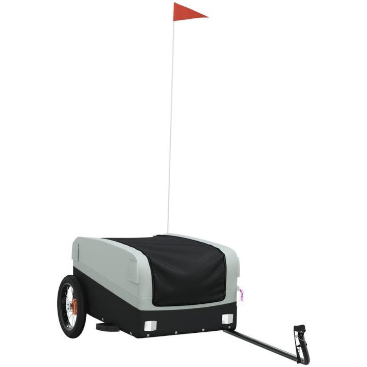 Cykelvagn svart och grå 30 kg järn vidaXL 122 x 52.5 x 42.5 cm – bild 2