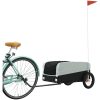 Cykelvagn svart och grå 30 kg järn vidaXL 122 x 52.5 x 42.5 cm – miniatyr 3