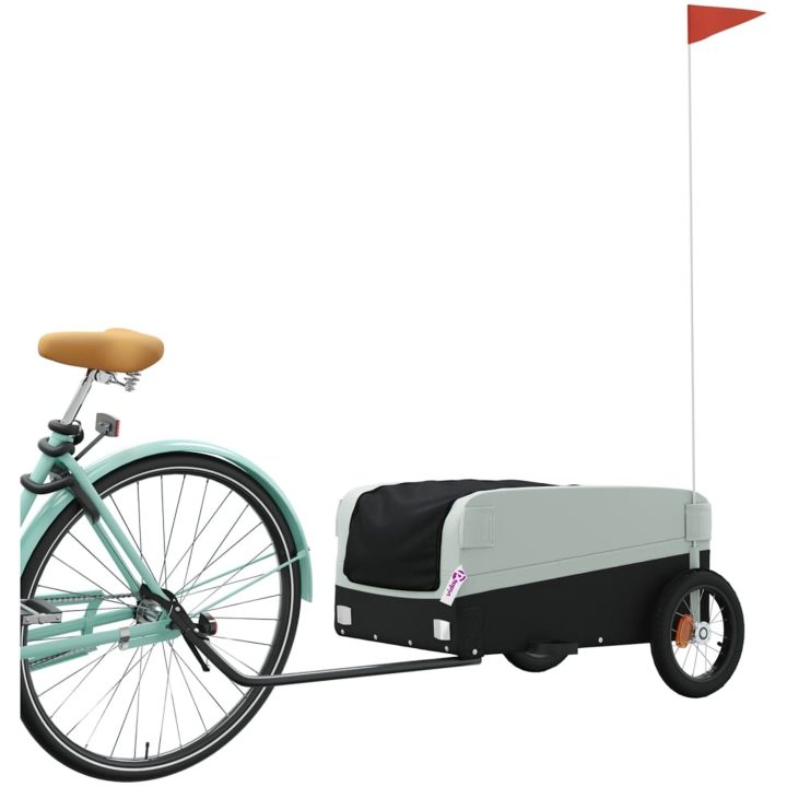 Cykelvagn svart och grå 30 kg järn vidaXL 122 x 52.5 x 42.5 cm – bild 3