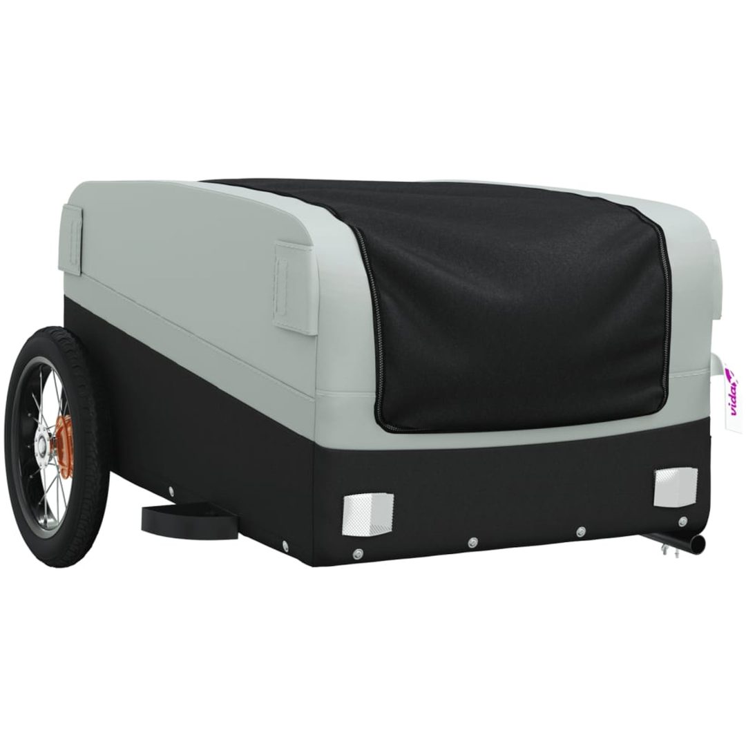 Cykelvagn svart och grå 30 kg järn vidaXL 122 x 52.5 x 42.5 cm – bild 4