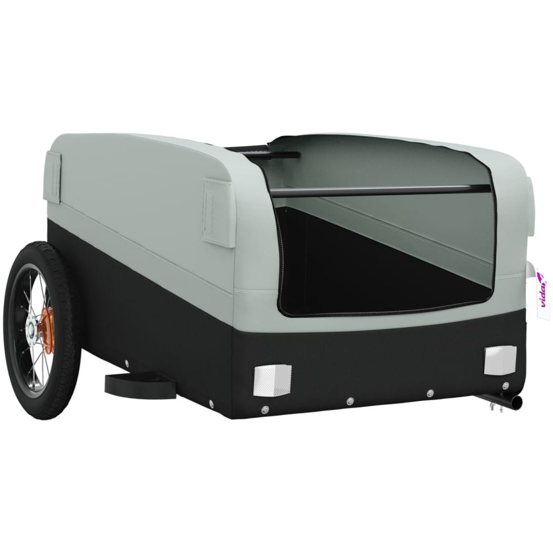 Cykelvagn svart och grå 30 kg järn vidaXL 122 x 52.5 x 42.5 cm – bild 5