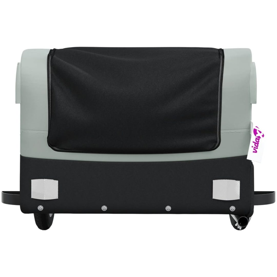 Cykelvagn svart och grå 30 kg järn vidaXL 122 x 52.5 x 42.5 cm – bild 6
