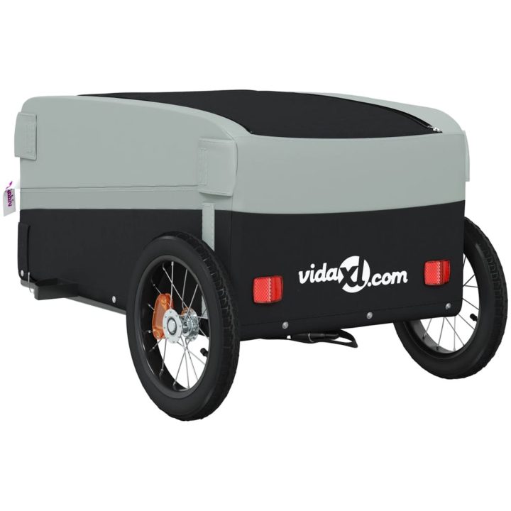Cykelvagn svart och grå 30 kg järn vidaXL 122 x 52.5 x 42.5 cm – bild 8