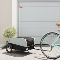 Cykelvagn svart och grå 30 kg järn vidaXL