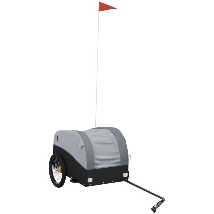Cykelvagn svart och grå 30 kg järn vidaXL 123 x 52 x 53 cm – bild 2