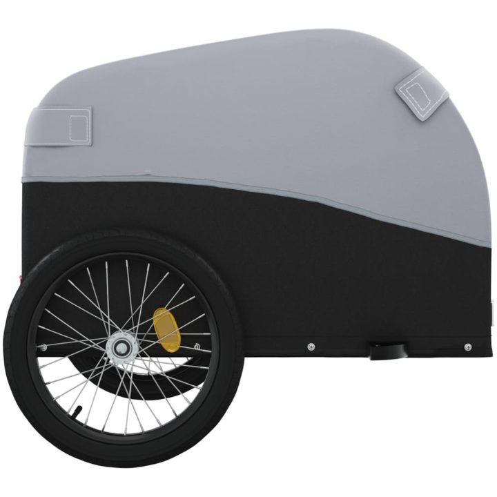 Cykelvagn svart och grå 30 kg järn vidaXL 123 x 52 x 53 cm – bild 7