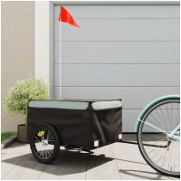 Cykelvagn svart och grå 45 kg järn vidaXL