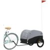 Cykelvagn svart och grå 45 kg järn vidaXL 126 x 63 x 63 cm – miniatyr 3