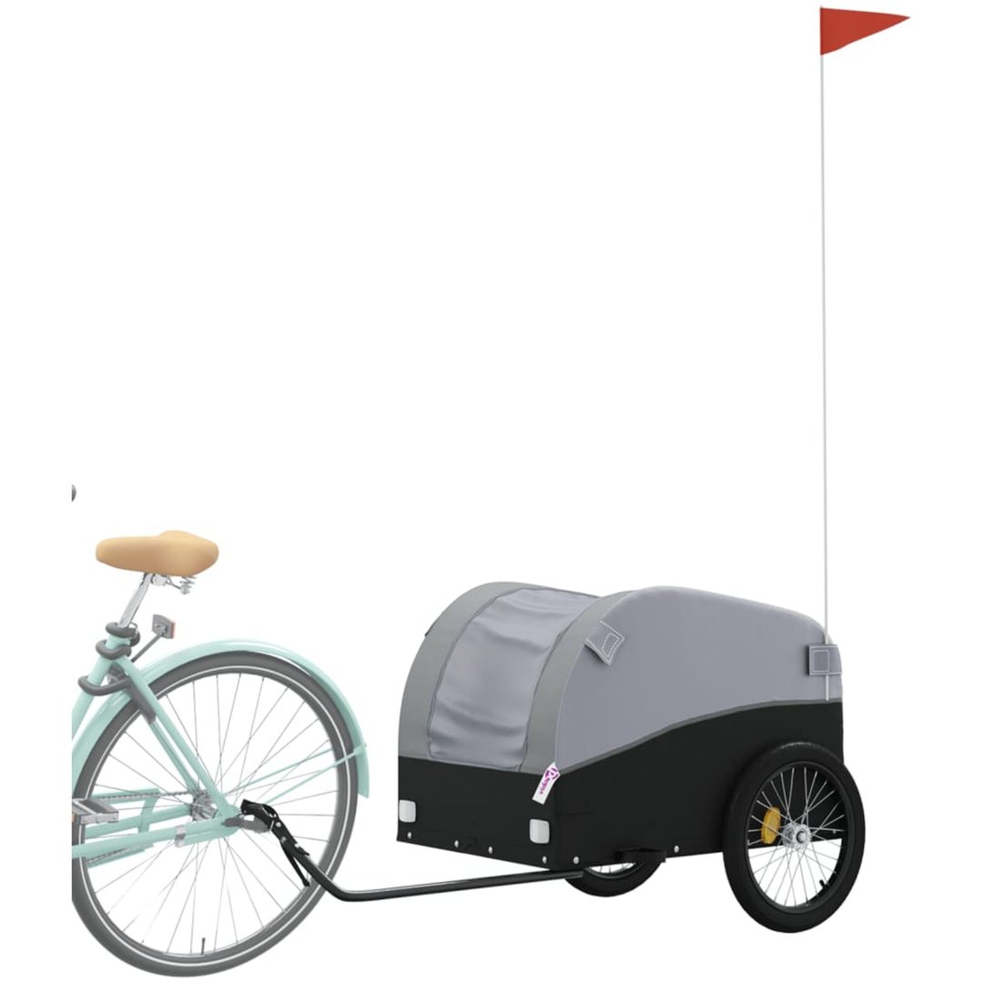 Cykelvagn svart och grå 45 kg järn vidaXL 126 x 63 x 63 cm – bild 3