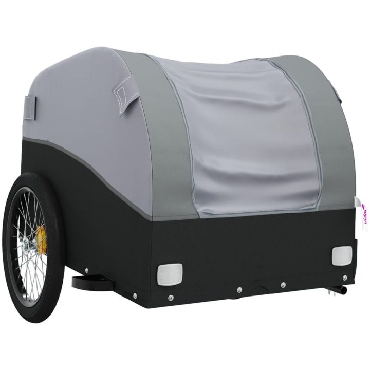 Cykelvagn svart och grå 45 kg järn vidaXL 126 x 63 x 63 cm – bild 4