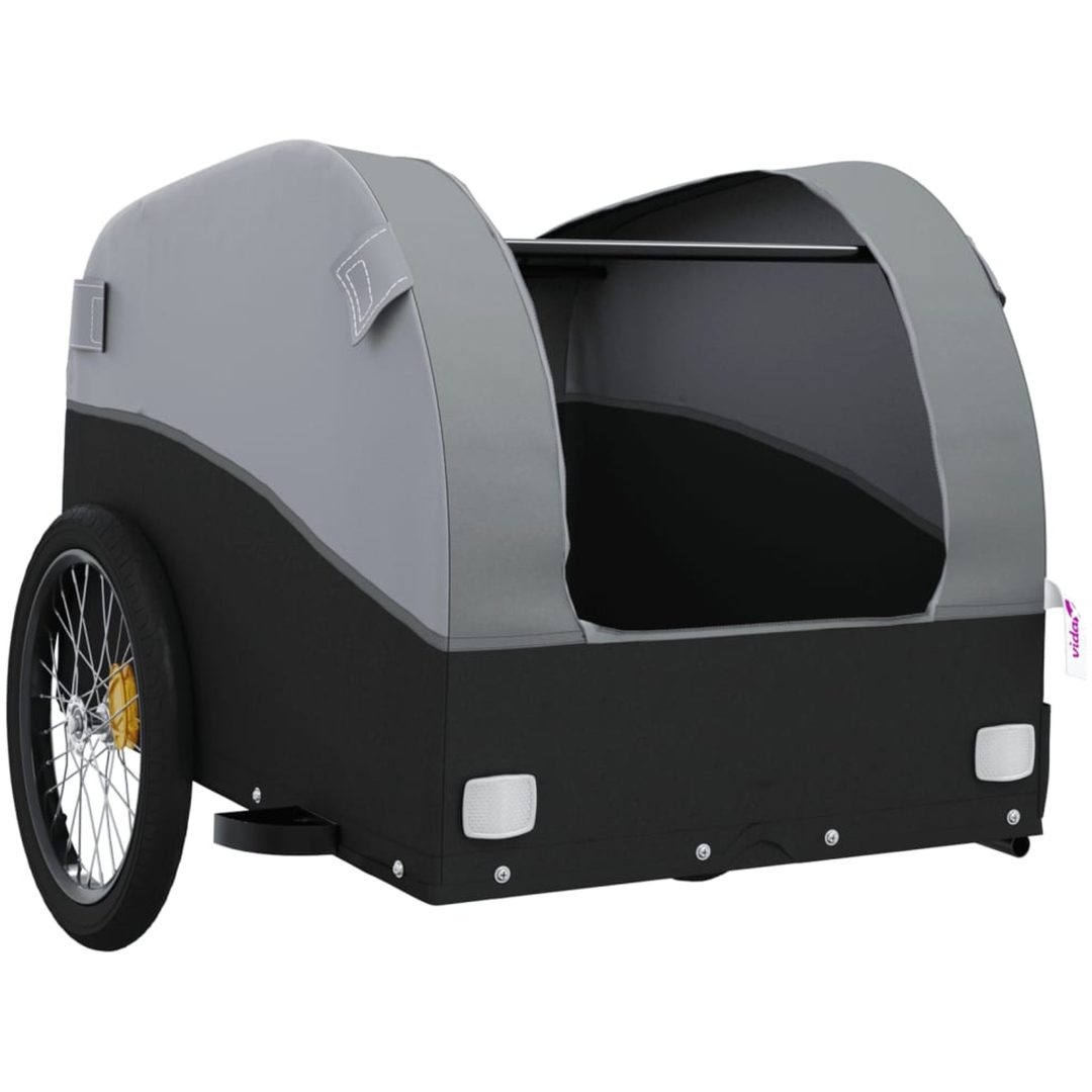 Cykelvagn svart och grå 45 kg järn vidaXL 126 x 63 x 63 cm – bild 5