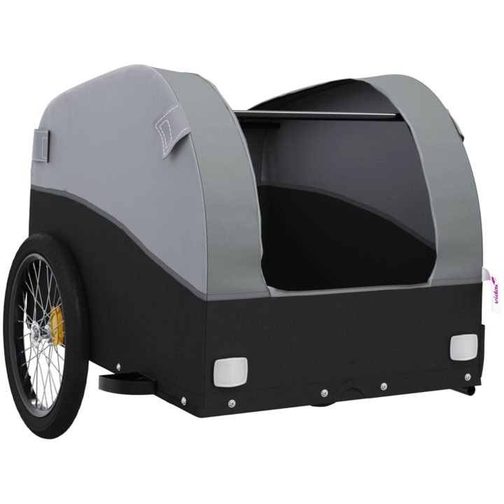 Cykelvagn svart och grå 45 kg järn vidaXL 126 x 63 x 63 cm – bild 5