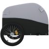 Cykelvagn svart och grå 45 kg järn vidaXL 126 x 63 x 63 cm – miniatyr 7
