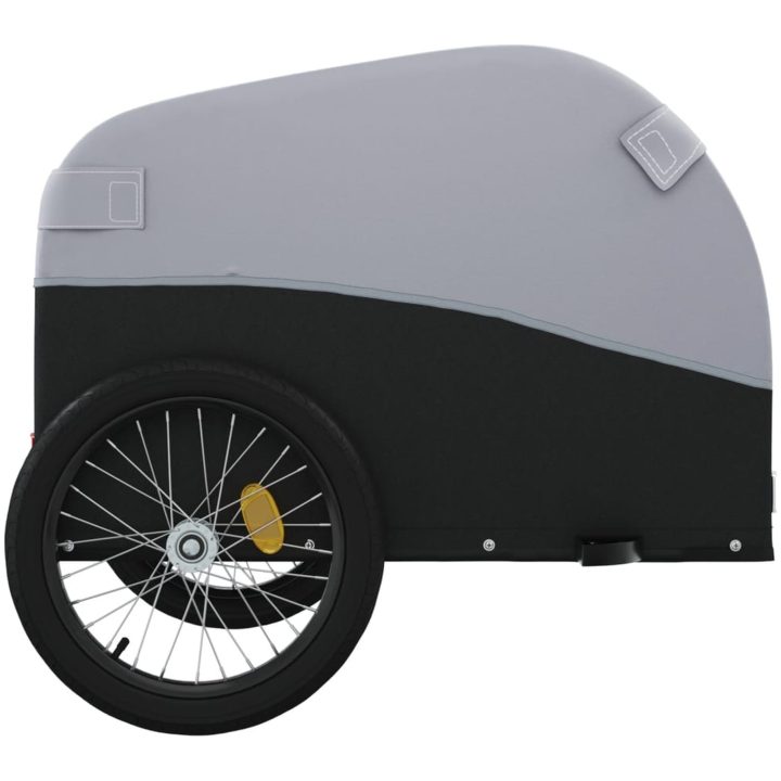 Cykelvagn svart och grå 45 kg järn vidaXL 126 x 63 x 63 cm – bild 7