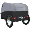 Cykelvagn svart och grå 45 kg järn vidaXL 126 x 63 x 63 cm – miniatyr 8