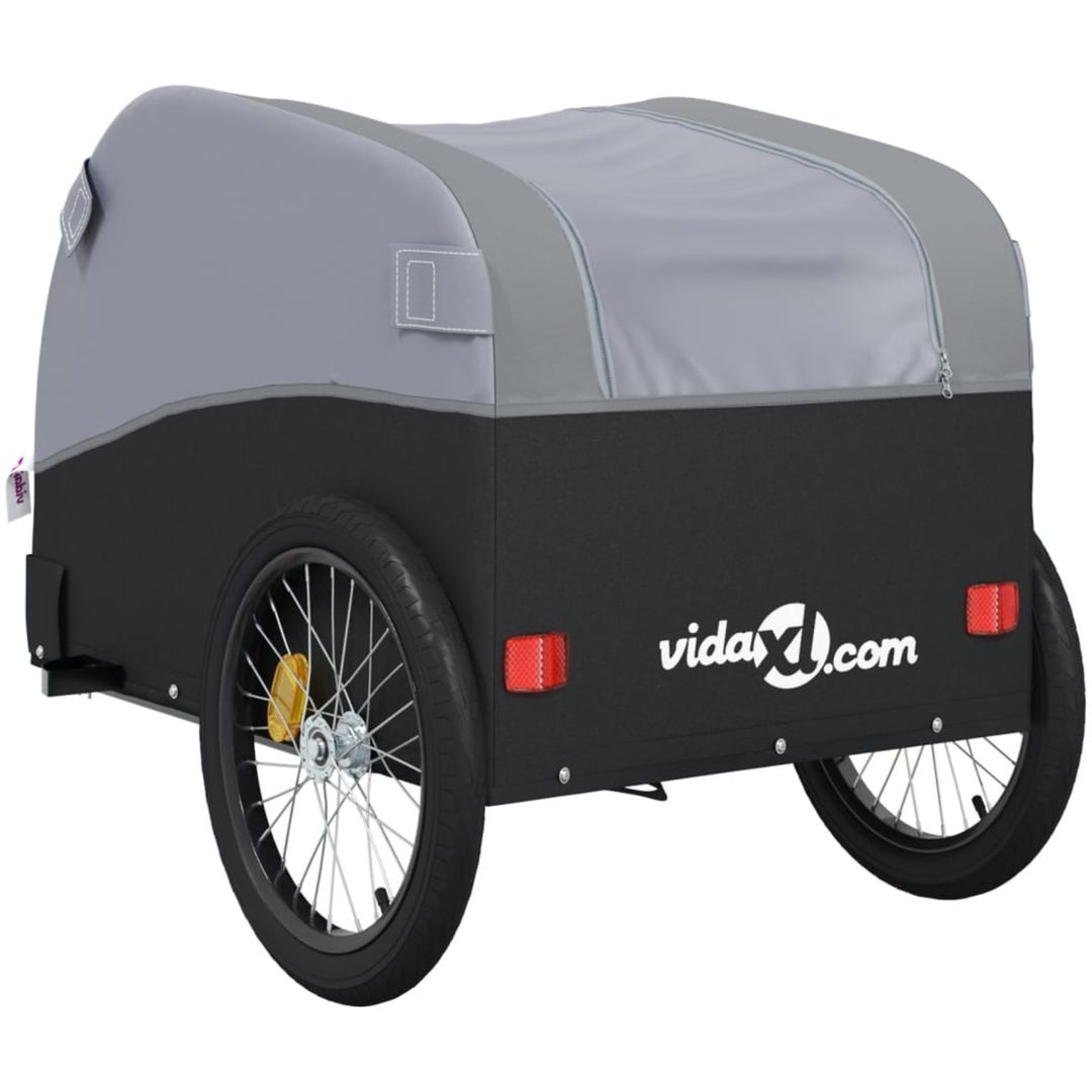 Cykelvagn svart och grå 45 kg järn vidaXL 126 x 63 x 63 cm – bild 8