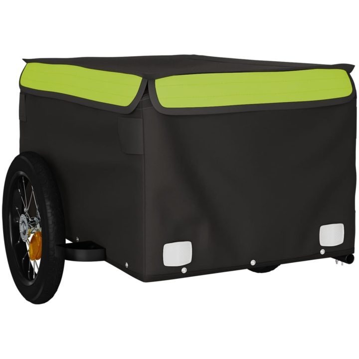 Cykelvagn svart och grön 30 kg järn vidaXL 120 x 54 x 44 cm – bild 4
