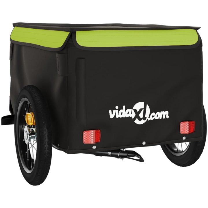 Cykelvagn svart och grön 30 kg järn vidaXL 120 x 54 x 44 cm – bild 8
