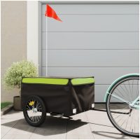 Cykelvagn svart och grön 45 kg järn vidaXL