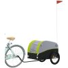 Cykelvagn svart och grön 45 kg järn vidaXL 126 x 63 x 63 cm – miniatyr 3