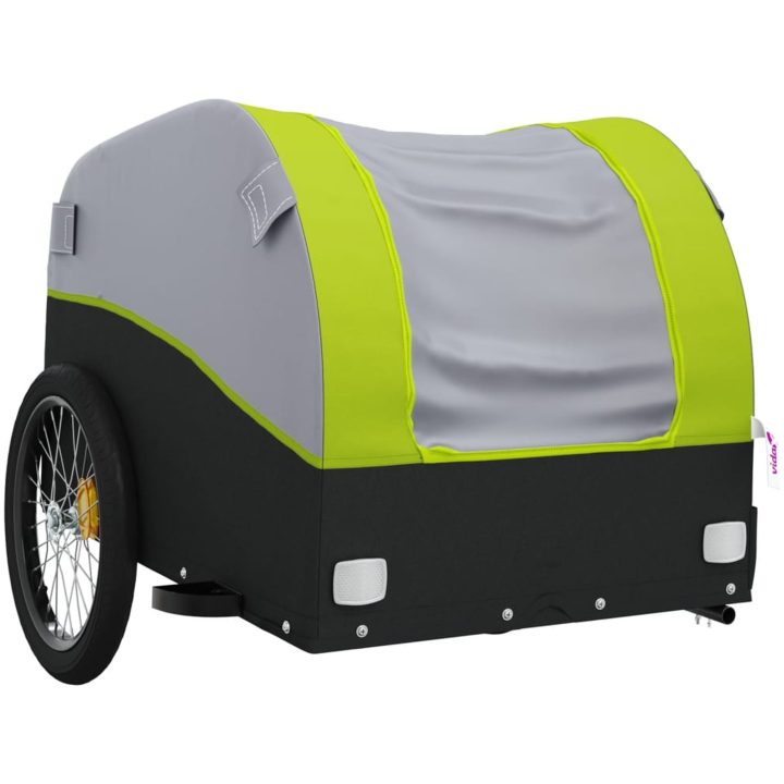 Cykelvagn svart och grön 45 kg järn vidaXL 126 x 63 x 63 cm – bild 4