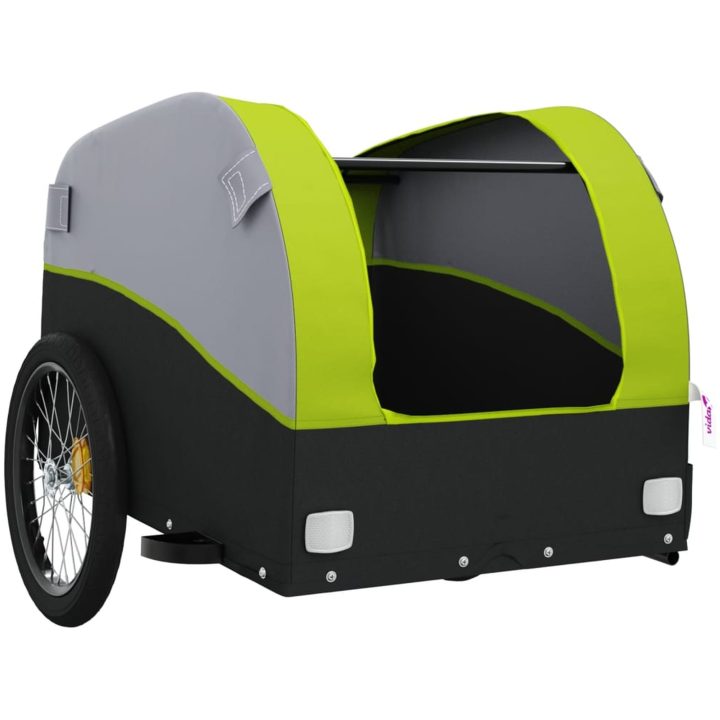 Cykelvagn svart och grön 45 kg järn vidaXL 126 x 63 x 63 cm – bild 5