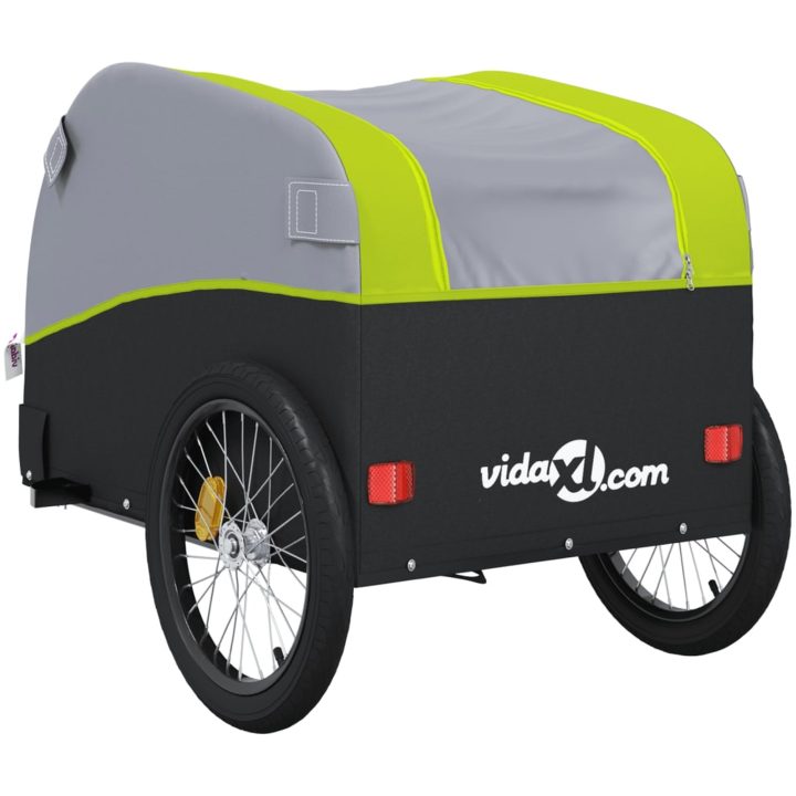 Cykelvagn svart och grön 45 kg järn vidaXL 126 x 63 x 63 cm – bild 8