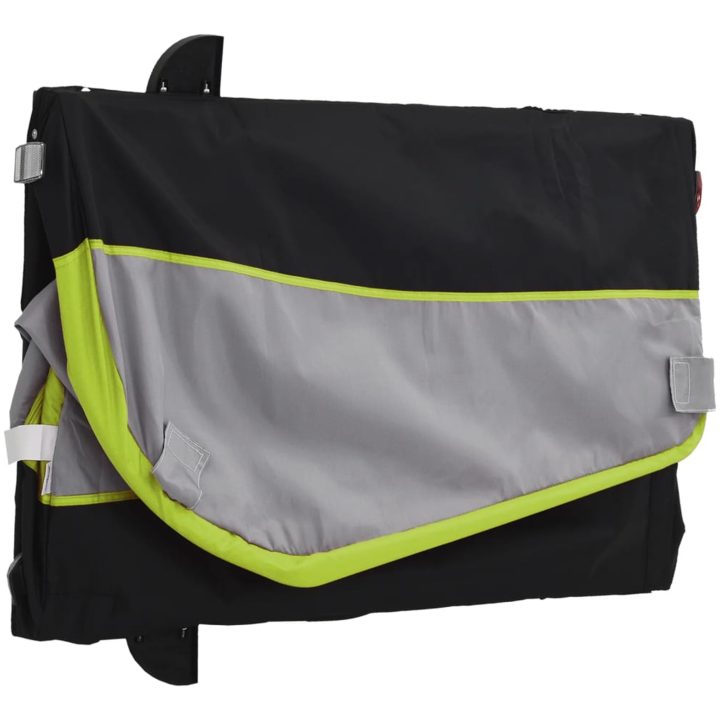 Cykelvagn svart och grön 45 kg järn vidaXL 126 x 63 x 63 cm – bild 9
