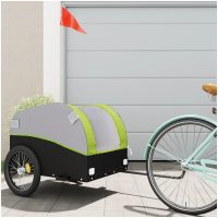 Cykelvagn svart och grön 45 kg järn vidaXL