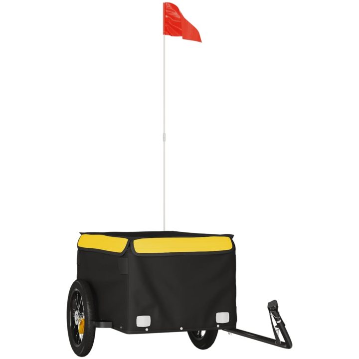 Cykelvagn svart och gul 30 kg järn vidaXL 120 x 54 x 44 cm – bild 2