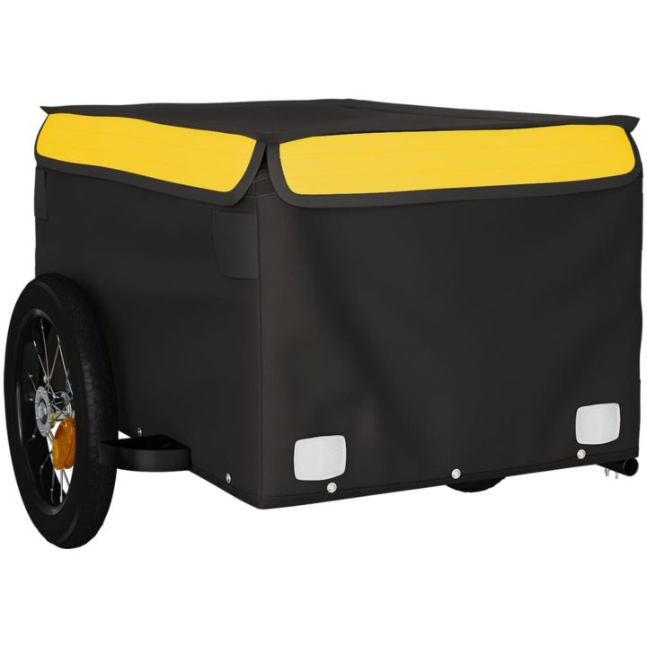 Cykelvagn svart och gul 30 kg järn vidaXL 120 x 54 x 44 cm – bild 4