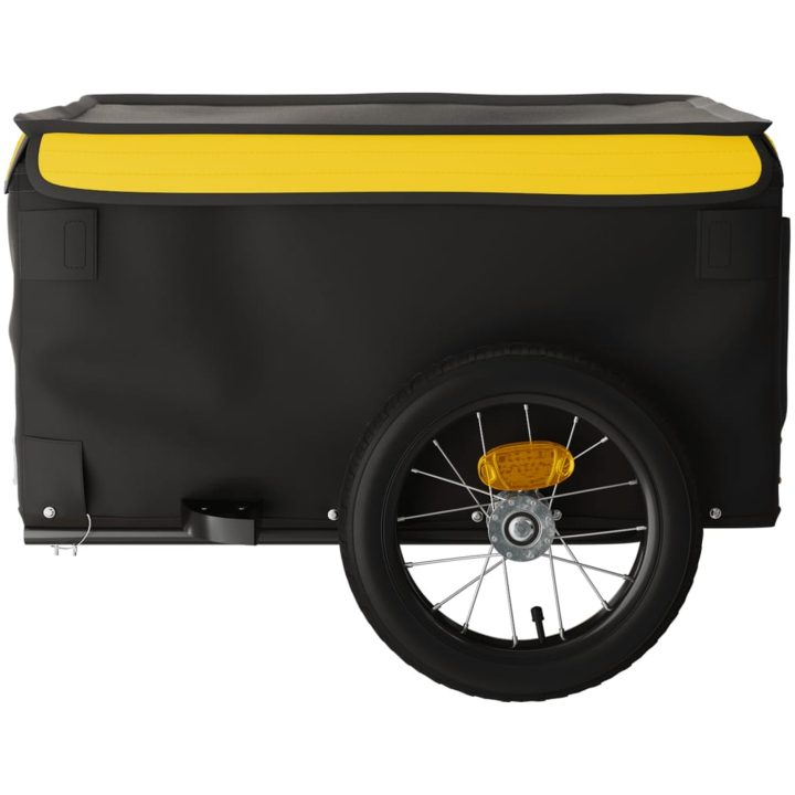 Cykelvagn svart och gul 30 kg järn vidaXL 120 x 54 x 44 cm – bild 7