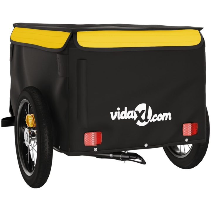 Cykelvagn svart och gul 30 kg järn vidaXL 120 x 54 x 44 cm – bild 8