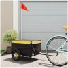 Cykelvagn svart och gul 30 kg järn vidaXL 120 x 54 x 44 cm – miniatyr 1